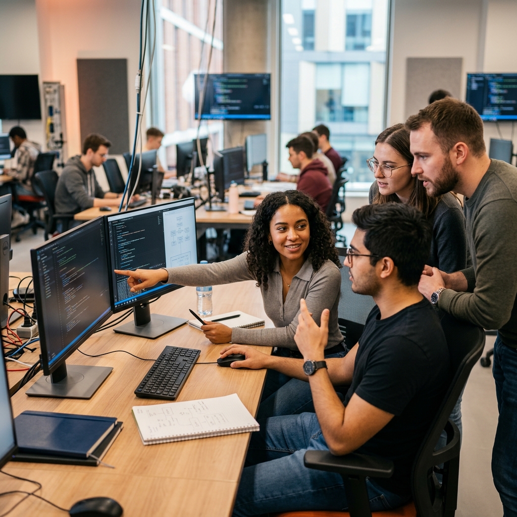 Bachelor of Computer Applications Students in Lab
